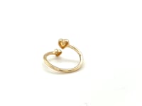 Load and play video in Gallery viewer, 14k Yellow Gold Bypass Style Toe Ring with Polished Hearts
