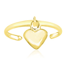 Load image into Gallery viewer, Puffed Heart 14K Gold Toe Ring
